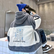 비비키드 남아 겨울 주니어 기모 GH 영문자수 플리스 양털 뽀글이 후드집업 초등생 외투 상의 초중생 주니어 긴팔 코트 점퍼 (813)