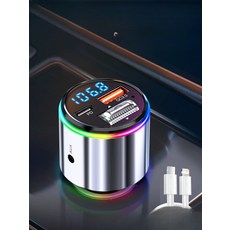 무선 카팩 블루투스 차량용 오디오 수신기 변환기 고속 충전 무선 리시버, 5.3 블루투스+AUX 재생+QC충전, 단일 모델