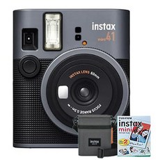 FUJIFILM mini41 拍立得 復古造型 輕巧便攜 自動曝光 王冠公司貨, 1個, 單機+搭雙包裝底片*1盒+原廠皮套, mini 41