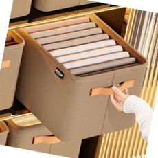 접이식 와이어 옷장 수납함 정리함 스토리지 팬트리 이동식, 1개, 브라운(중형)