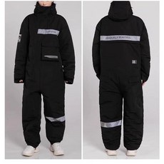 오토바이방한복 겨울 라이더복 방한용품 털안감 우주복, 4XL, 블랙 벨벳 원피스