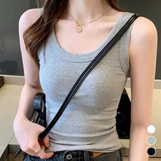 여성용 4계절 유넥 민소매 티셔츠