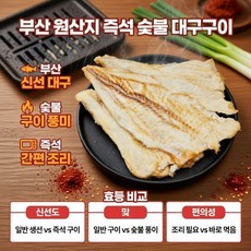 1/1+1부산 원산지 즉석 해물 숯불 대구구이 냉동 보존 간편 조리 가능한 집밥용 해물 구이 대구 레시피, 30g/봉