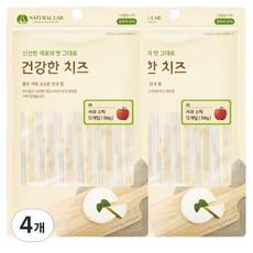 네츄럴랩 강아지 건강한 치즈 간식, 사과 스틱, 100g, 4개