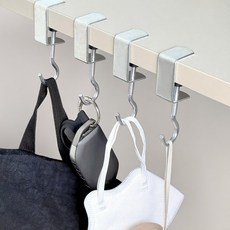 메이크라이프 대용량 무타공 책상 가방 걸이, 4개, 메탈