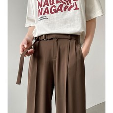 垂感飄帶西褲 男 闊腿褲 直筒休閒西裝褲 夏季薄款寬鬆透氣那不勒斯剪裁 商務休閒百搭