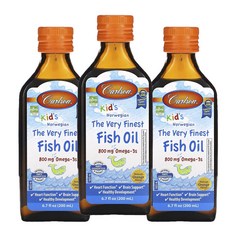 칼슨 어린이용 노르웨이산 피쉬 오일 천연 오렌지 맛 200 ml(6.7fl oz), 200ml, 3개