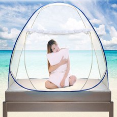 원터치 모기장 텐트 범퍼침대 아기 방충망 캠핑 대형 kei3893lB, 슈퍼더블(2-3인용)