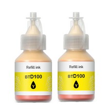 훼이머스잉크 브라더 BTD100 BK/C/M/Y 호환잉크 무한잉크 DCP-T730DW/T536DW/T436W/TT830DW/MFC-T930DW/T935DW, 2개, 노랑(BTD100Y)
