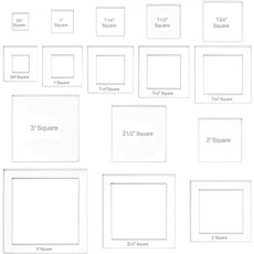투명 아크릴 재봉틀 템플릿 가정용 재봉틀에 적합 자유 곡선 퀼팅 1세트 16종 16개입 각 디자인 1개씩, 사각형