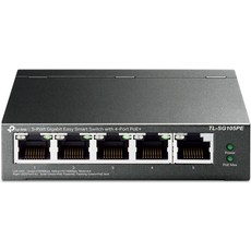 TP-Link 5 포트 기가비트 PoE 스위치 4 PoE+ @65W 쉬운 스마트 플러그 앤 플레이 제한된 평생 보호 차폐 QoS VLAN IGMP 및 링크 집계 지원, 5 Port w/ 4 PoE+, 5 Port w/ 4 PoE+