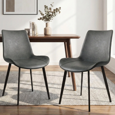 Bloom 식탁 의자 2P 세트 | 이탈리아 스타일 라이트 럭셔리 인테리어 체어, 그레이, 2개