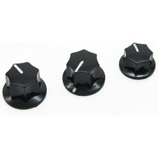 KAISH KIAISH 재즈 J베이스용 블랙 황동 인서트 미국 사양 1/4" 대형 소형 노브 베이스 3종 세트, Black, 1개