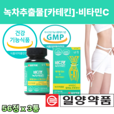 밀가루 빵 떡 섭취많은 여성 남성 비타민C 녹차추출물 운동하기 바쁜 힘든 40대 남자 60대 여자 여름 12주 식단관리 걷기 만보 병행 복합 건강기능식품, 56정