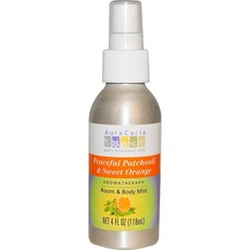 Aura Cacia 室內身體香氛噴霧, Peaceful Patchouli&Sweet Orange, 1瓶, 118ml