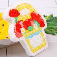 어버이날 카네이션 꽃 바구니 친환경 셀룰로오스 압축 스펀지 수세미 1개입