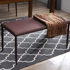 [리비니아] ZEN 패브릭 벤치 2인용 방수 패브릭 원단 인테리어 벤치 의자, 브라운