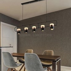 HUGO LIGHTING 北歐風格五燈吊燈 現代簡約餐桌吧檯中島燈 1130cm
