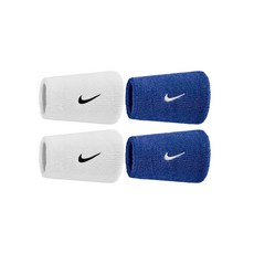 나이키 스우시 더블와이드 손목밴드, 4개, 화이트+블루