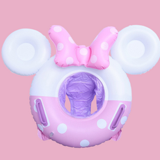 【台灣出貨】【BB&C】兒童造型泳圈 造型泳圈 夏天玩具 卡通泳圈 坐式泳圈 飛機泳圈 兒童泳圈 嬰兒泳圈, 1個, 粉色耳朵樣式, 粉色耳朵游泳圈(1-5歲)