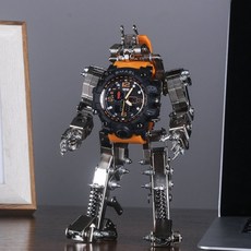 변신 로봇 시계, 시간시계대  조립팩  오렌지색 시계, 1개