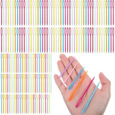 어린이용 200개 2.75인치 플라스틱 실 바늘 대형 눈 재봉 다닝 태피스트리 캔버스 DIY 바느질 수제 공예 다양한 색상