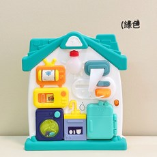 寶寶玩具0-3益智兒童蒙氏早教手抓忙碌板教具嬰幼兒趣味忙碌屋, 1個, 小貝熊益智忙碌板-藍色:如圖