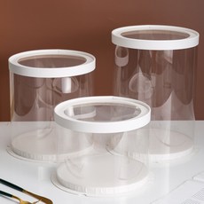 嗨購 透明開窗蛋糕盒 加高 蛋糕包裝, 1個, 圓形（透明蓋）*8寸4層26*26*40