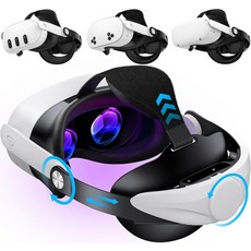 메타 퀘스트 3S32용 카웨이 헤드 스트랩 조절 가능한 노브가 있는 VR 헤드셋 더 나은 지지력과 편안함을 위한 대형 지지 패드, Classic