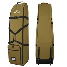 Goloni 항공기용 바퀴가 달린 골프 여행 가방 튼튼한 골프 클럽 여행 케이스 항공 여행용 방수 골프 백 커버 휴대용 접이식 골프 수하물 남성 및 여성용 그린, 카키