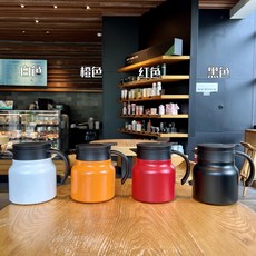 800ml不鏽鋼保溫壺 茶水分離咖啡壺 燜茶壺, 黑色, 1個