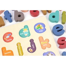 영어초급 알파벳학습용 모양맞추기 영어퍼즐교구 그림익히기 유아놀이 교육완구 놀이학습