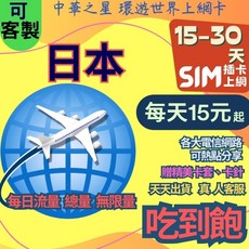 日本上網卡 東京大阪京都北海道沖繩九州石垣四國, 實體卡 15天,C【白鑽】5GB後降速吃到飽