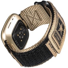 Fitbit Versa 4 / 3 Sense 2 Sense와 호환되는 튼튼한 전술 밴드 - 후크 및 루프가 있는 견고한 밀리터리 나일론 시계 스트랩 부드럽고 내구성 남성용 교