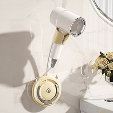 헤어드라이기 거치대 무타공 흡착 드라이기 거치대, 1개, 화이트골드