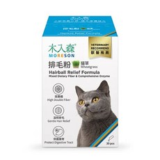 木入森MORESON貓用排毛粉 起司口味 獸醫推薦 高纖呵護腸胃, 1個, 貓草口味, 30份