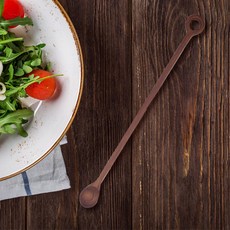 티크우드 원목 머들러 양면 나무 계란풀이 스푼 맛스푼 감성주방조리도구, 1개