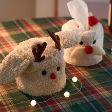 메리 크리스마스 원형 티슈케이스, 산타, 상세 설명 참조, 1개