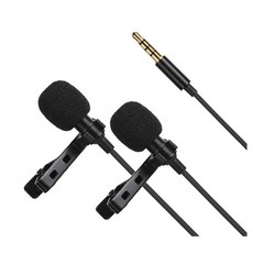 ACEMIC M2/라발리에 Lavalier 핀마이크/개인방송용/인터뷰용/듀얼 클립 Mic, 1개
