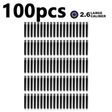 50/100개 만년필 잉크 카트리지 블랙 블루 레드 컬러 세트 2.6/3.4mm 리필 잉크 카트리지 보어 직경, 05 2.6mm 100pcs black