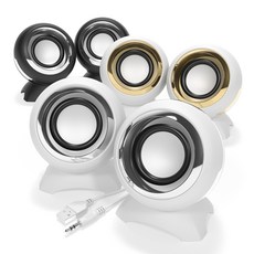 메이브 컴퓨터 pc 스피커 2채널 USB 게이밍 유선 M10, 화이트실버