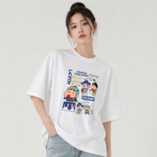 짱구 반팔티셔츠 국내 프린팅 남녀공용 반팔티 100%면 200g 기본핏 오버핏 빅사이즈 라운드넥 반팔 주문제작 티셔츠