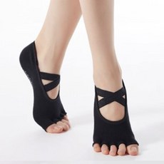 All My Way蝴蝶結開口式襪子防滑皮拉提斯瑜珈襪 2雙組