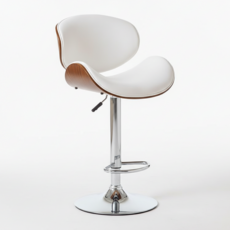 피피포피 우드 원목 홈바의자 바체어 아일랜드식탁의자 높이조절 회전, 1개, 화이트