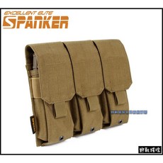 野戰搖滾-生存遊戲 SPANKER M4步槍三聯雙匣彈匣袋 生存遊戲裝備、M4彈匣收納, 遊騎兵綠色, 1個