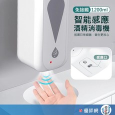 感應消毒機 壁掛式 1200ml 自動噴霧 USB充電, 8829