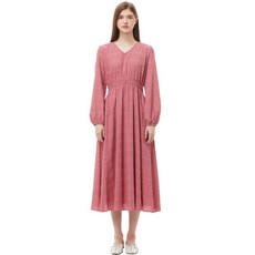 플라스틱아일랜드 허리스모킹 자수 원피스 PP3WO461