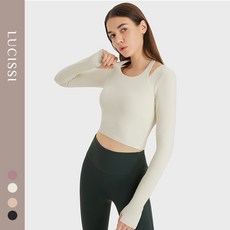 LUCISSI 假兩件長袖瑜珈上衣 長袖瑜珈服 健身上衣 瑜伽服套裝 塑身上衣 運動緊身衣 含大碼瑜珈服 瑜珈衣