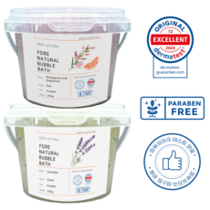 포레 천연 거품 입욕제 라벤더 + 로즈제라늄/자몽, 2개, 250g