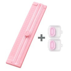 A3/A4 미니 슬라이딩 재단기 종이 커팅기 (여분칼날 2입), 1개, 핑크